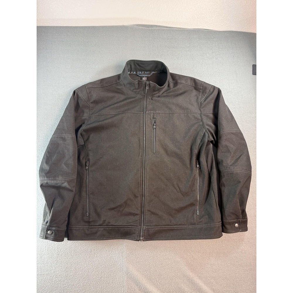 Kuhl Jacket Mens 2XL Gray Softshell Full Zip Lined Outdoor Windbreaker Hiking